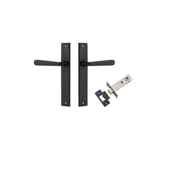 Copenhagen Lever - Rectangular Backplate Passage Kit Matt Black / Solid Brass