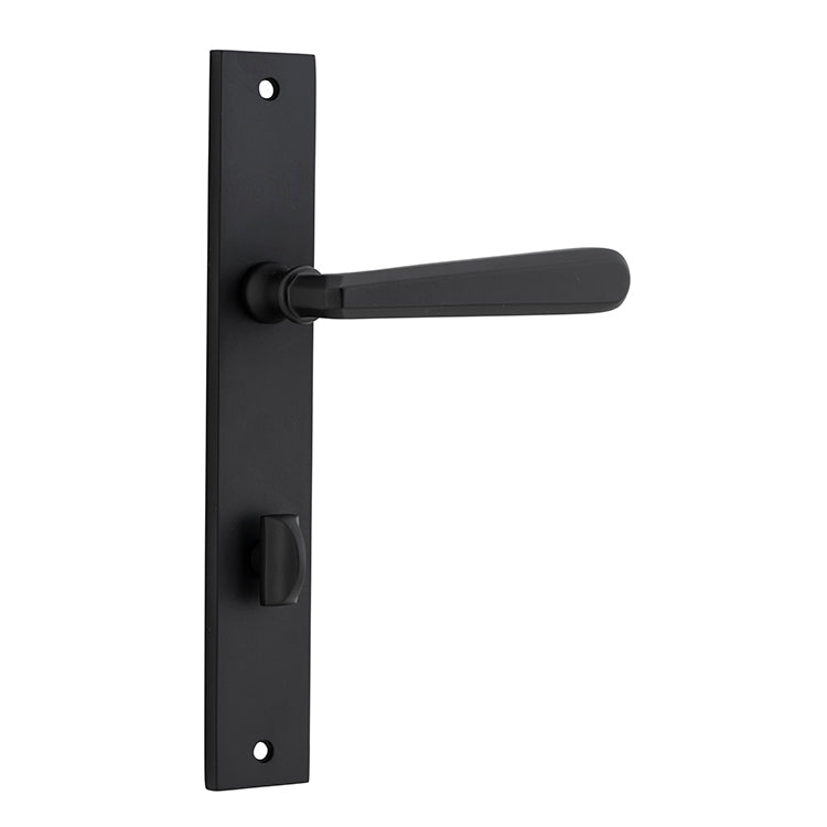 Copenhagen Lever - Rectangular Backplate Matt Black / Solid Brass