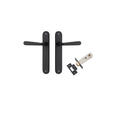 Copenhagen Lever - Oval Backplate Passage Kit Matt Black / Solid Brass