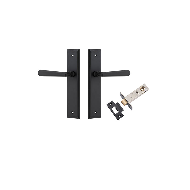 Copenhagen Lever - Stepped Backplate Passage Kit Matt Black / Solid Brass