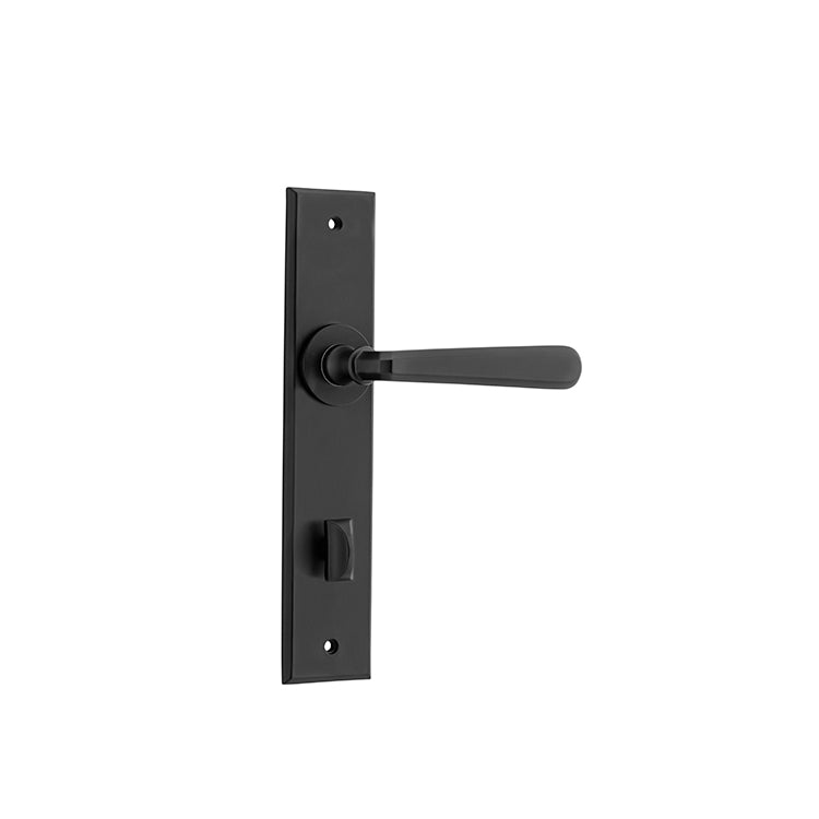 Copenhagen Lever - Chamfered Backplate Matt Black / Solid Brass