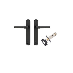 Helsinki Lever - Oval Backplate Passage Kit Matt Black / Solid Brass
