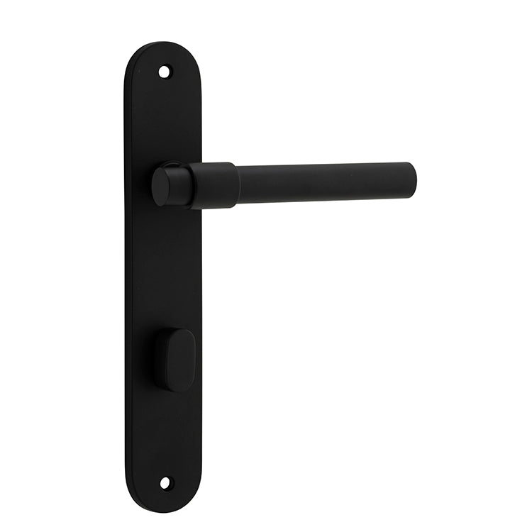 Helsinki Lever - Oval Backplate Matt Black / Solid Brass
