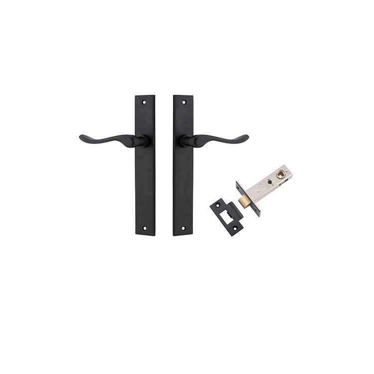 Stirling Lever - Rectangular Backplate Passage Kit Matt Black / Solid Brass