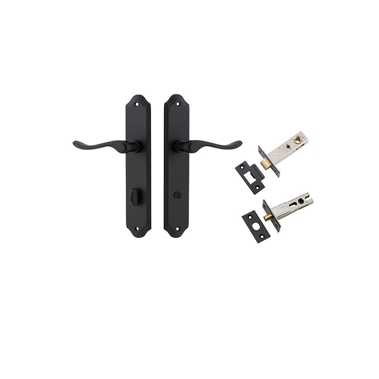 Stirling Lever - Shouldered Backplate Privacy Kit with Privacy Turn Matt Black / Solid Brass