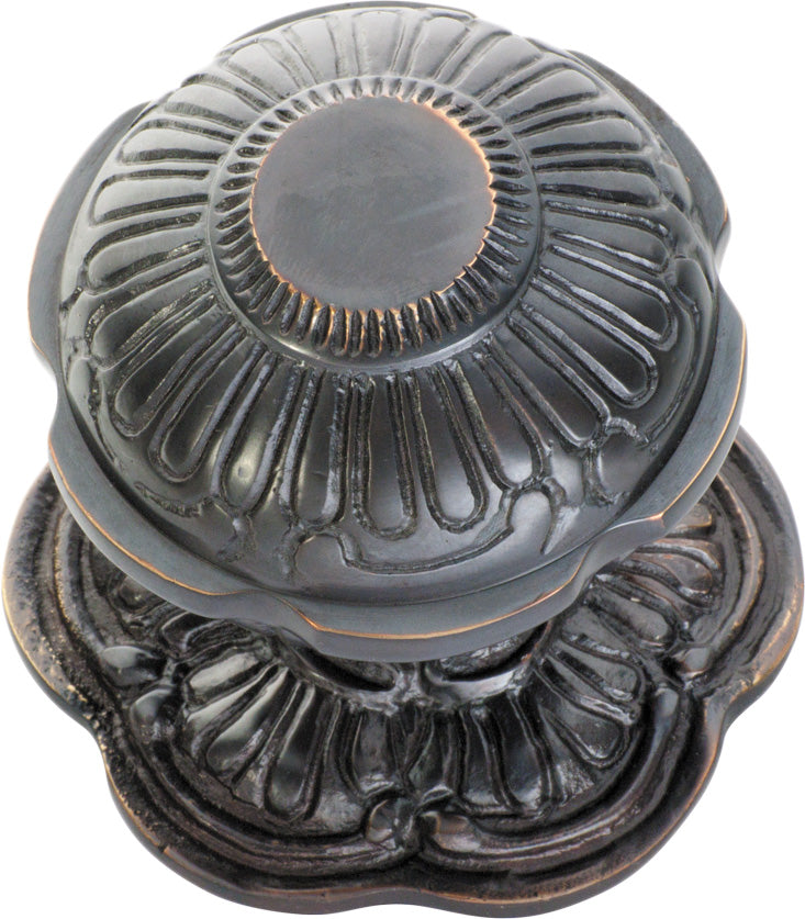 Ornate Centre Door Knob Antique Copper