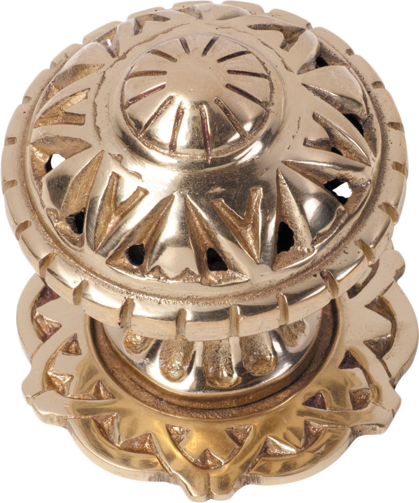Filigree Centre Door Knob Polished Brass
