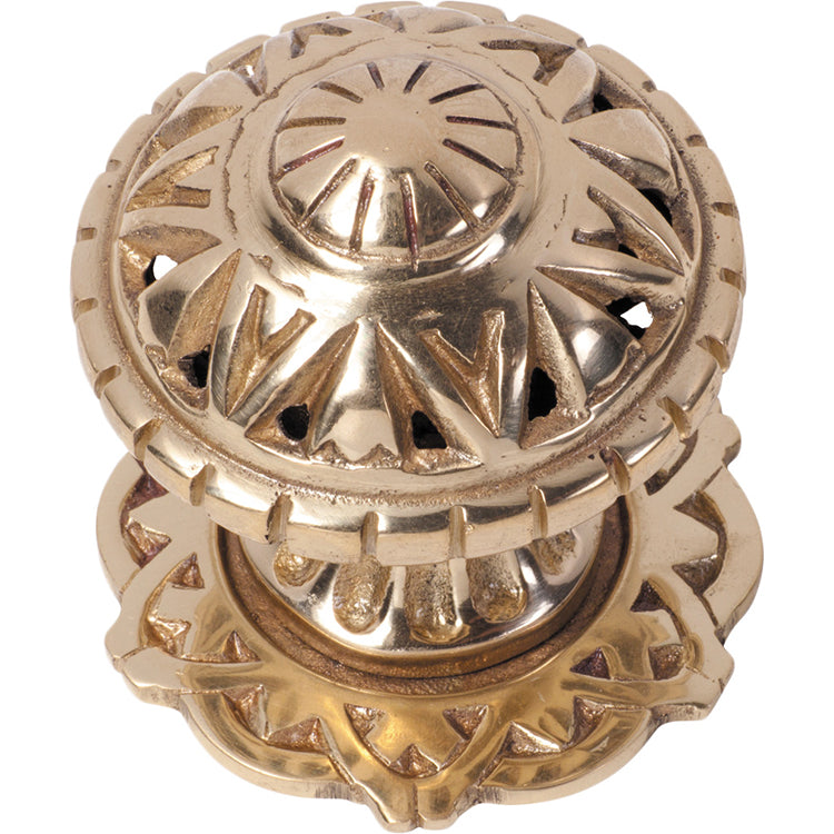 Filigree Centre Door Knob Polished Brass