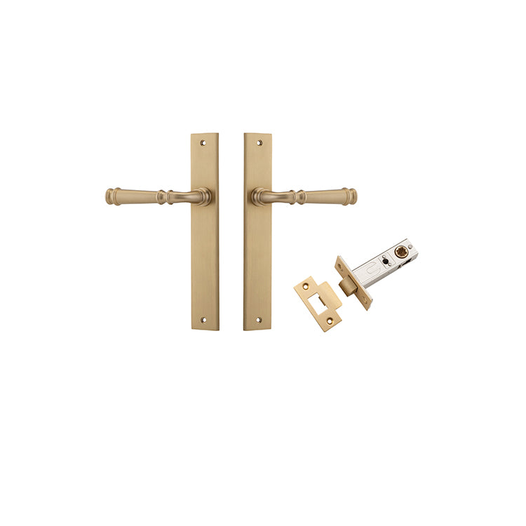 Verona Lever - Rectangular Backplate Passage Kit Satin Brass / Solid Brass