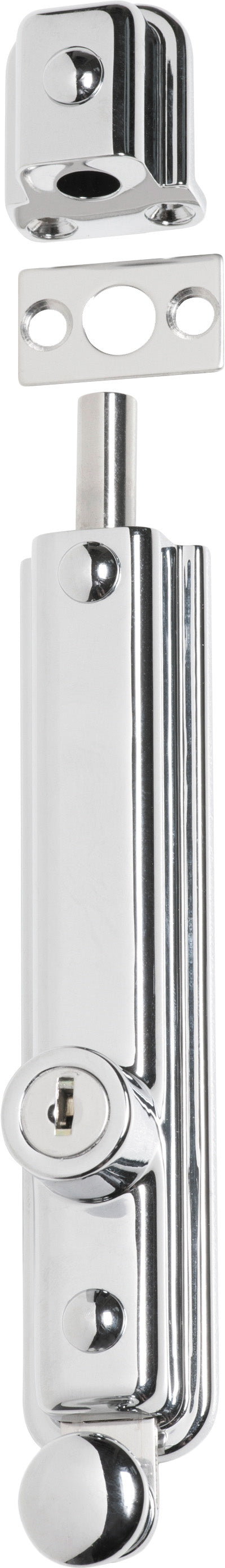 Locking Surface Mounted Bolt -  L150mm Chrome Plated