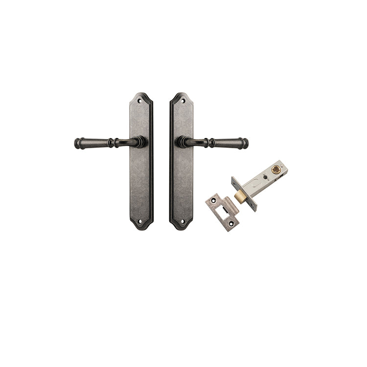 Verona Lever - Shouldered Backplate Passage Kit Rumbled Nickel / Solid Brass