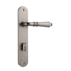 Sarlat Lever - Oval Backplate Rumbled Nickel / Solid Brass