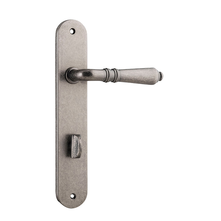 Sarlat Lever - Oval Backplate Rumbled Nickel / Solid Brass
