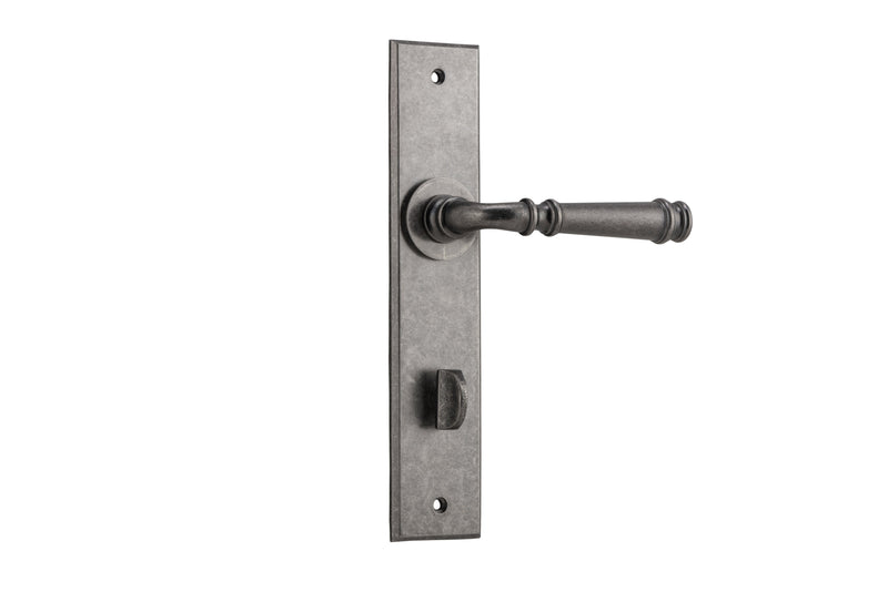 Verona Lever - Chamfered Backplate Rumbled Nickel