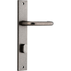 Oslo Lever - Rectangular Backplate Rumbled Nickel / Solid Brass