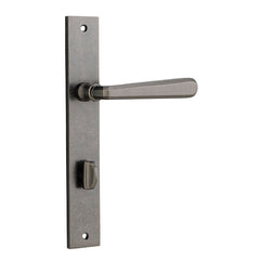 Copenhagen Lever - Rectangular Backplate Rumbled Nickel / Solid Brass