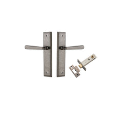 Copenhagen Lever - Stepped Backplate Passage Kit Rumbled Nickel / Solid Brass
