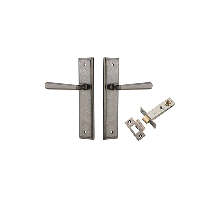 Copenhagen Lever - Stepped Backplate Passage Kit Rumbled Nickel / Solid Brass