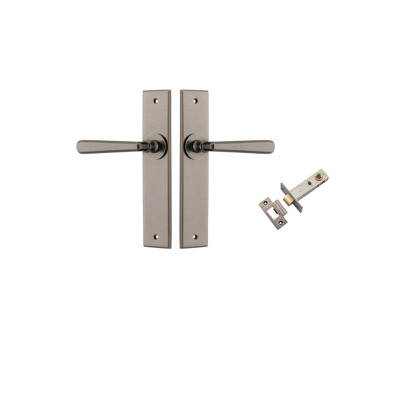 Copenhagen Lever - Chamfered Backplate Passage Kit Rumbled Nickel / Solid Brass