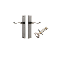 Stirling Lever - Rectangular Backplate Passage Kit Rumbled Nickel / Solid Brass