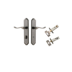 Stirling Lever - Shouldered Backplate Privacy Kit with Privacy Turn Rumbled Nickel / Solid Brass