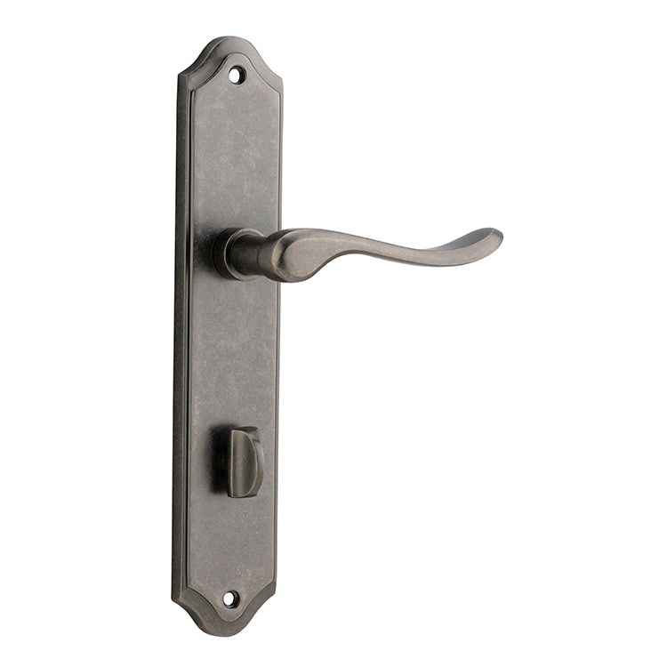 Stirling Lever - Shouldered Backplate Rumbled Nickel / Solid Brass