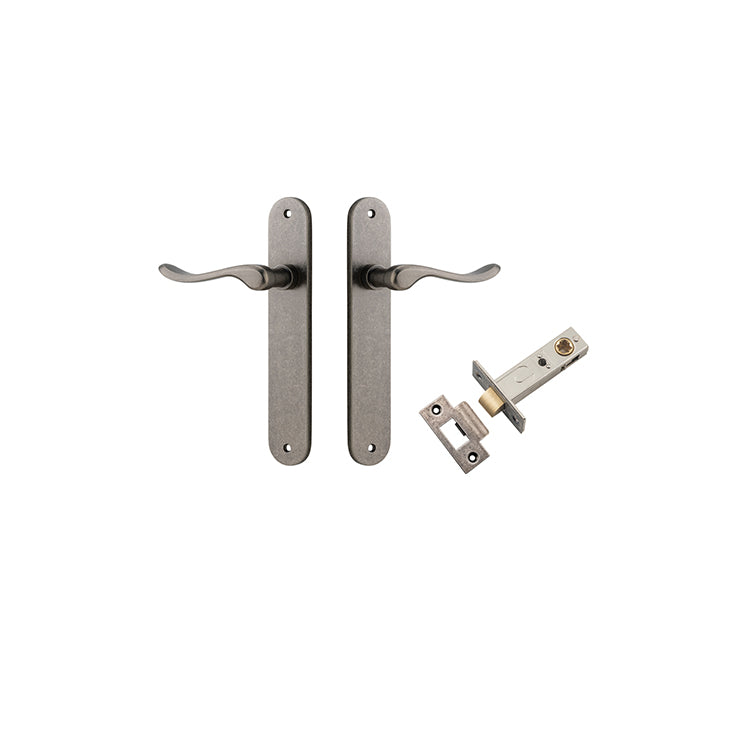 Stirling Lever - Oval Backplate Passage Kit Rumbled Nickel / Solid Brass