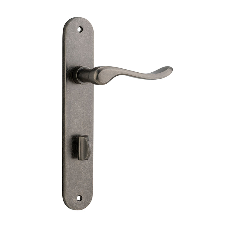 Stirling Lever - Oval Backplate Rumbled Nickel / Solid Brass