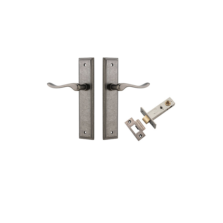 Stirling Lever - Stepped Backplate Passage Kit Rumbled Nickel / Solid Brass