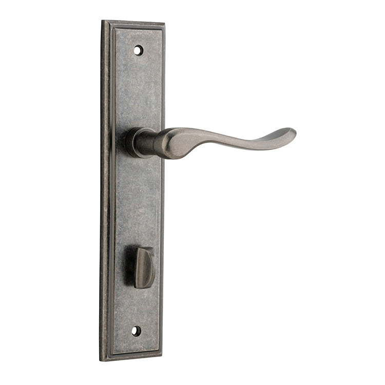 Stirling Lever - Stepped Backplate Rumbled Nickel / Solid Brass
