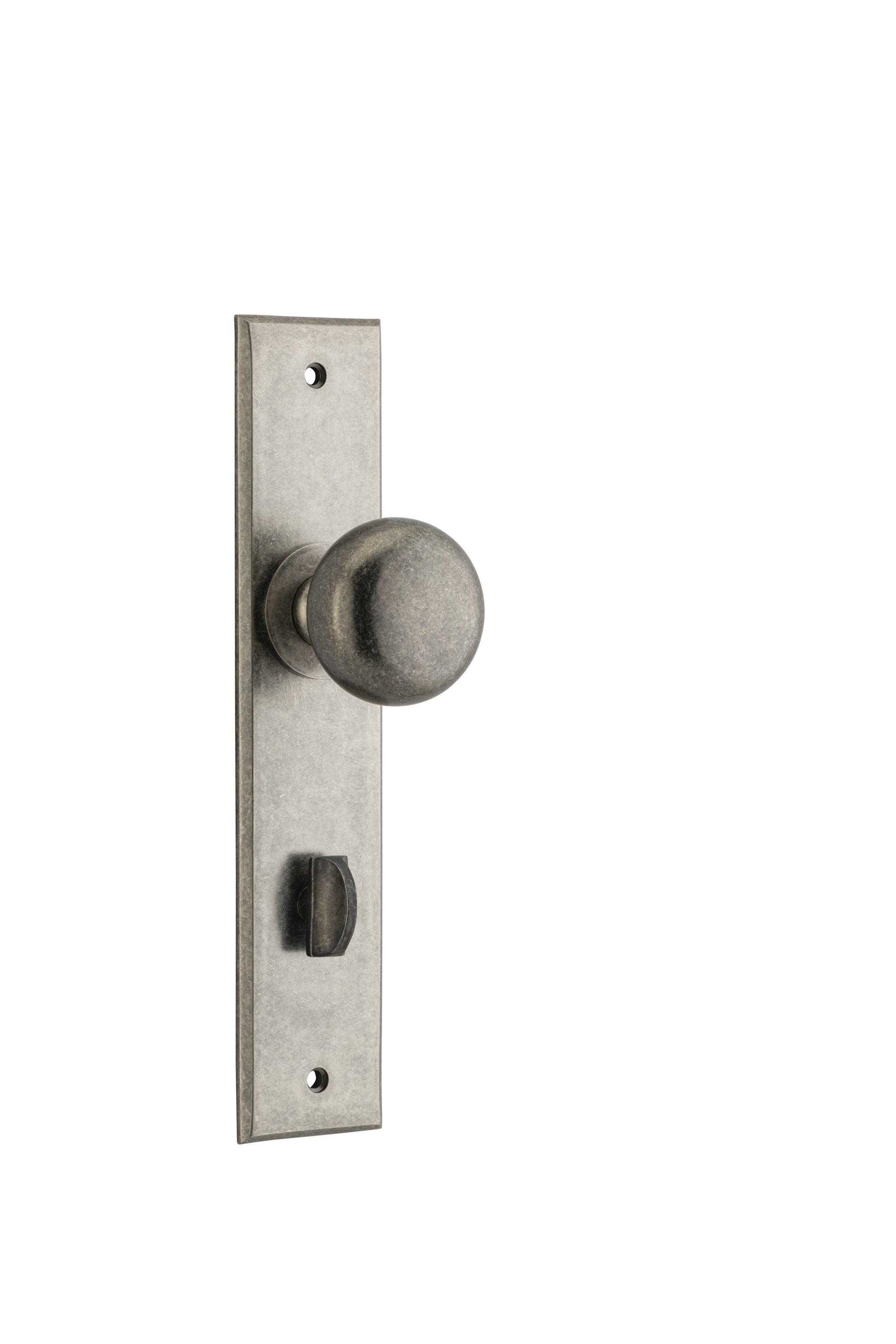Cambridge Knob - Chamfered Backplate Rumbled Nickel / Brass
