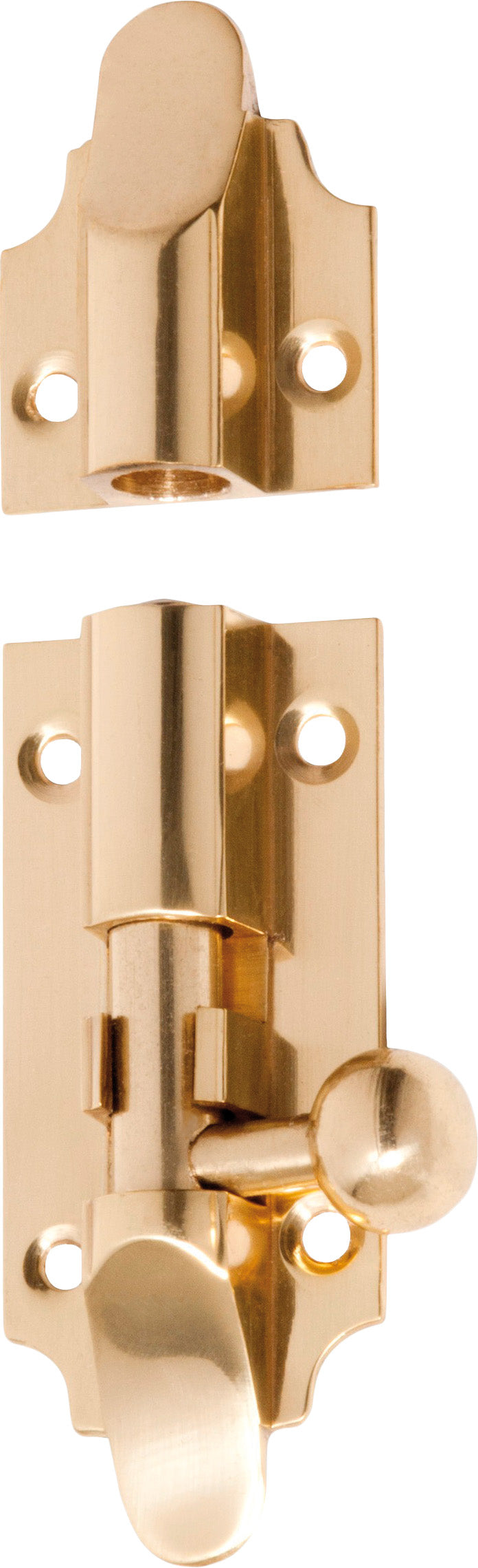 Victorian Barrel Bolt Polished Brass / L75mm
