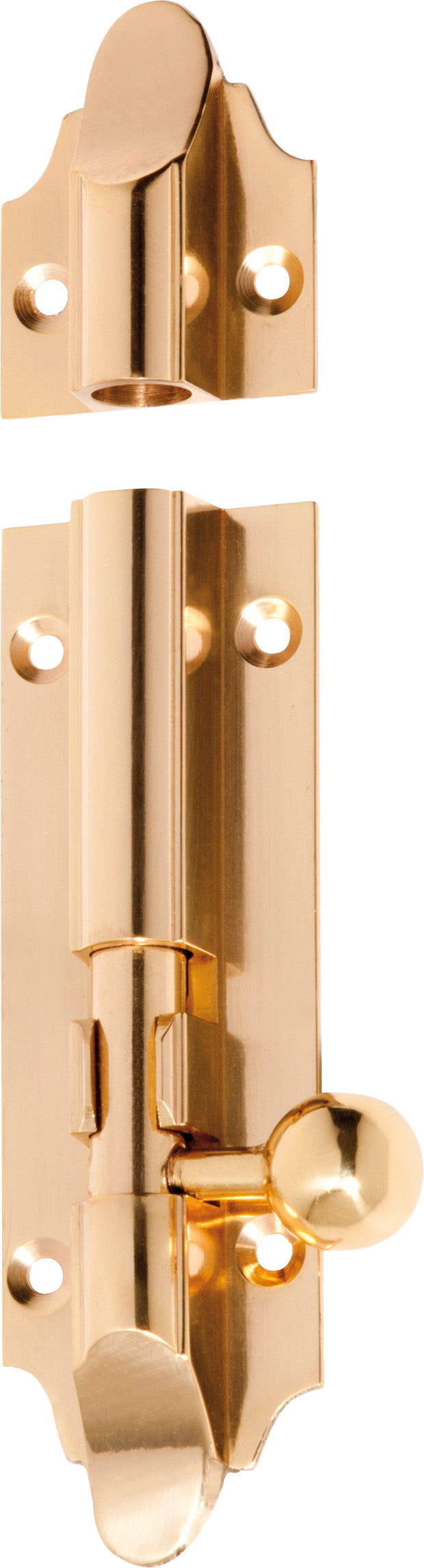 Victorian Barrel Bolt Polished Brass / L100mm