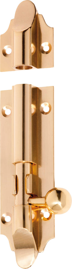 Victorian Barrel Bolt Polished Brass / L100mm