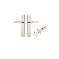 Sarlat Lever - Rectangular Backplate Passage Kit Polished Nickel / Solid Brass