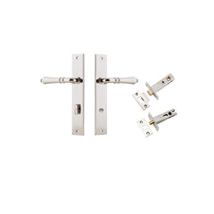 Sarlat Lever - Rectangular Backplate Privacy Kit with Privacy Turn Polished Nickel / Solid Brass