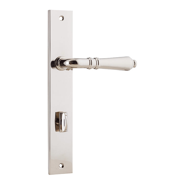Sarlat Lever - Rectangular Backplate Polished Nickel / Solid Brass