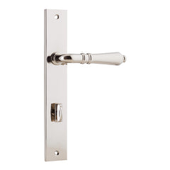 Sarlat Lever - Rectangular Backplate Polished Nickel / Solid Brass