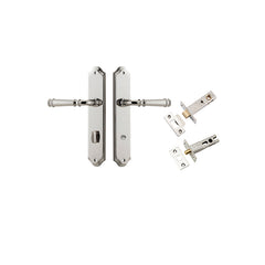 Verona Lever - Shouldered Backplate Privacy Kit with Privacy Turn Polished Nickel / Solid Brass