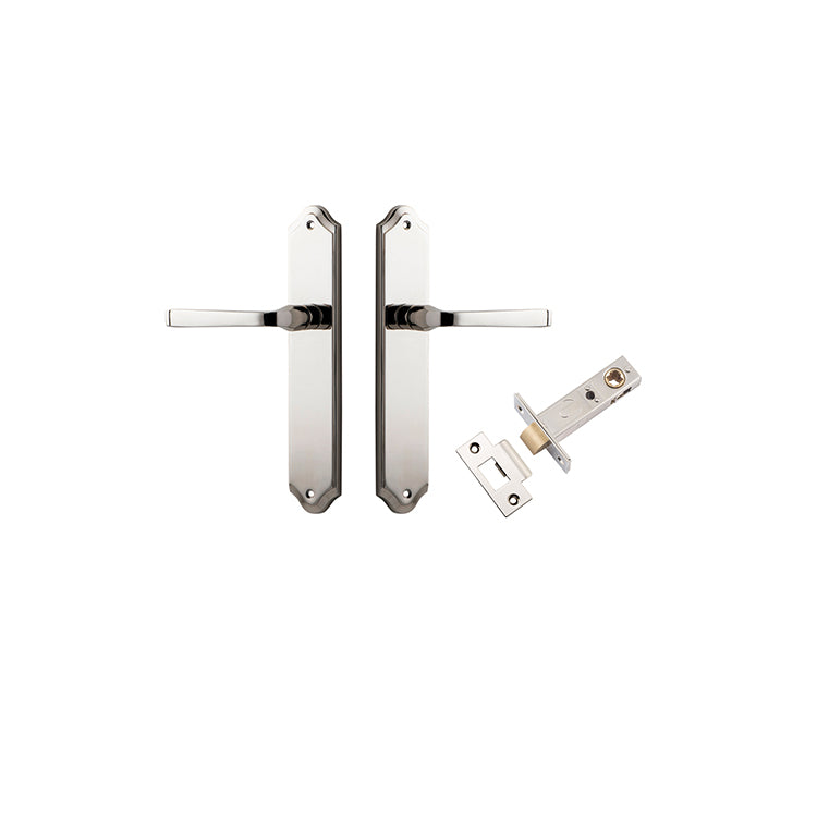 Annecy Lever - Shouldered Backplate Passage Kit Polished Nickel / Solid Brass