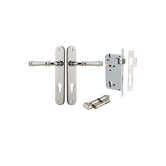 Verona Lever - Oval Backplate Entrance Kit with High Security Lock Polished Nickel / Solid Brass