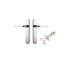 Annecy Lever - Oval Backplate Passage Kit Polished Nickel / Solid Brass