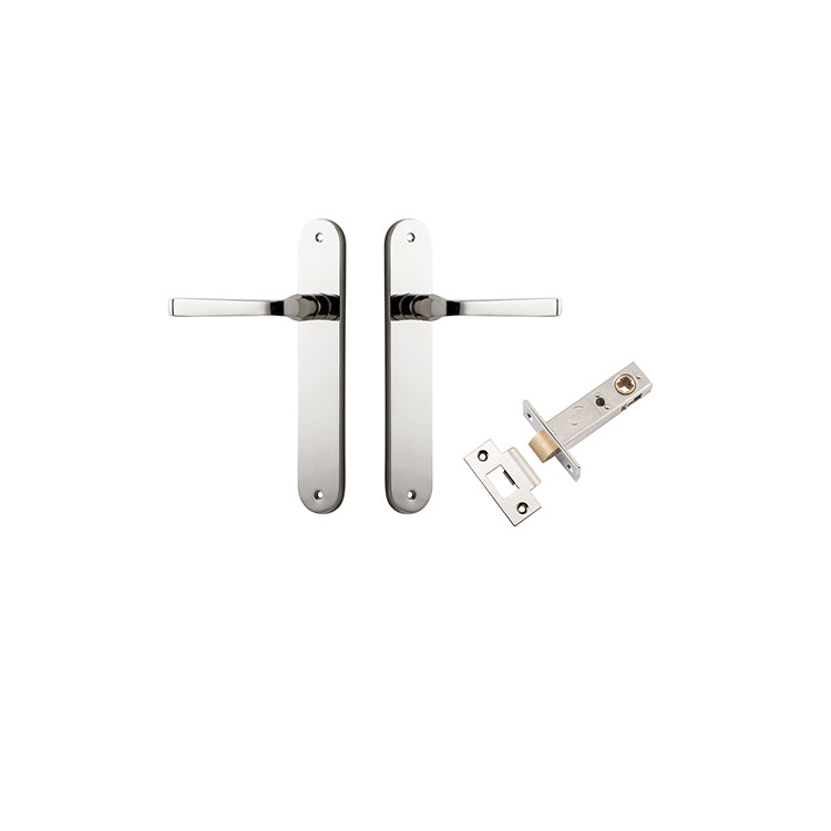 Annecy Lever - Oval Backplate Passage Kit Polished Nickel / Solid Brass