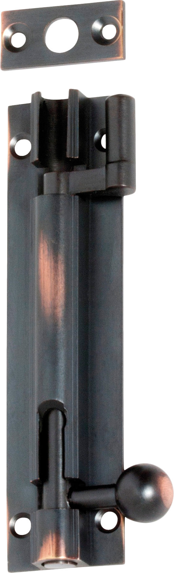 Barrel Bolt Antique Copper / Offset L100mm