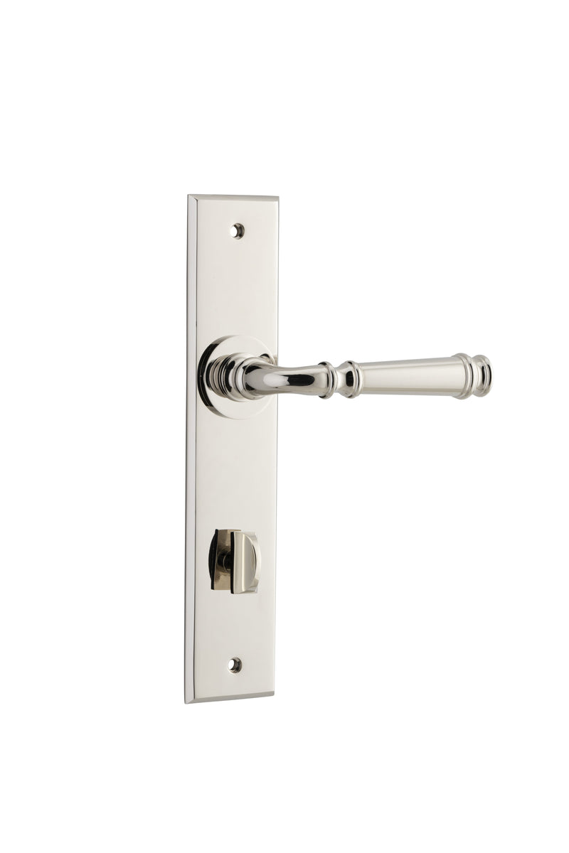 Verona Lever - Chamfered Backplate Polished Nickel