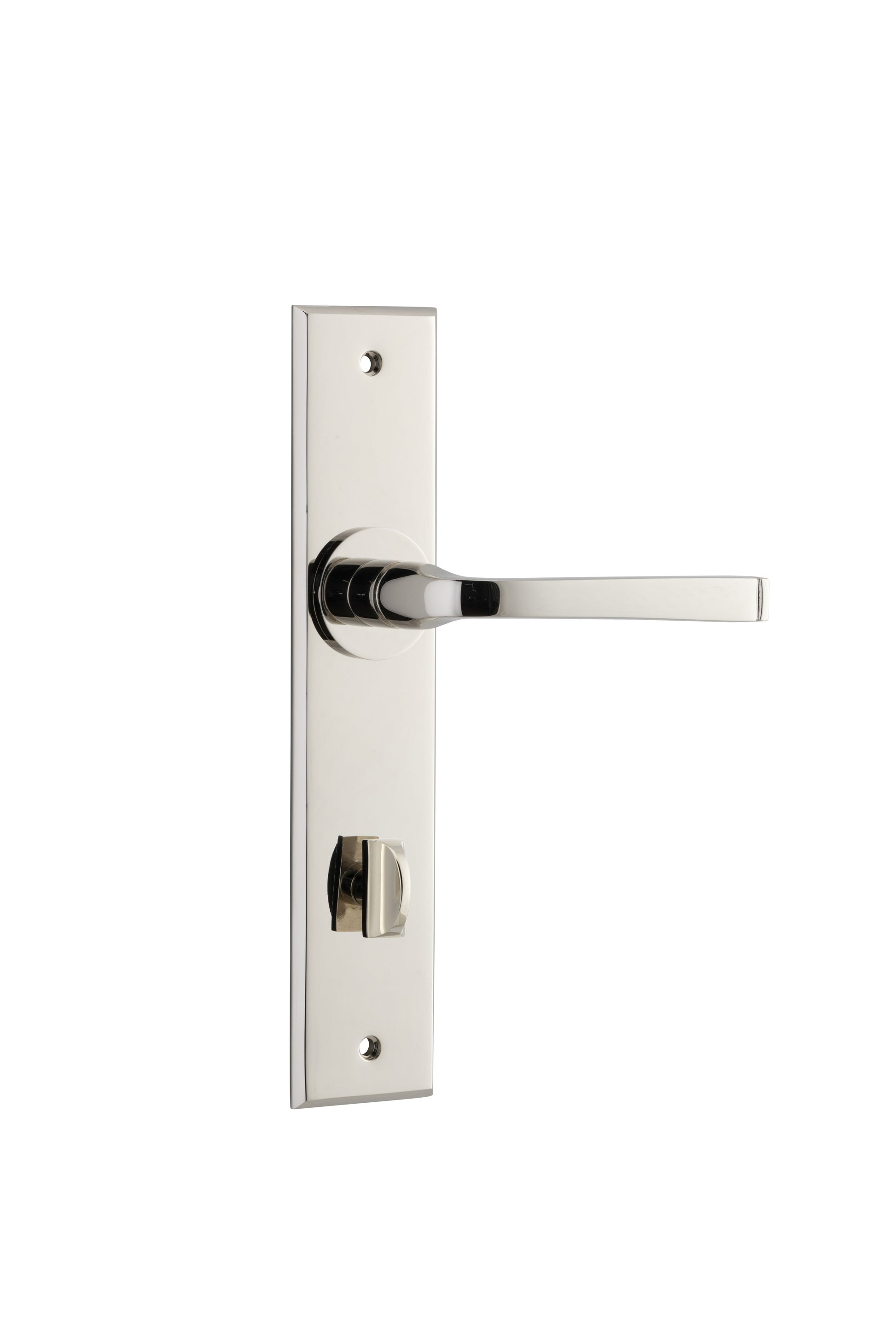 Annecy Lever - Chamfered Backplate (Handles Only) Polished Nickel / Privacy