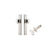Paddington Knob - Rectangular Backplate Passage Kit Polished Nickel / Solid Brass