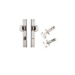 Cambridge Knob - Rectangular Backplate Privacy Kit with Privacy Turn Polished Nickel / Solid Brass