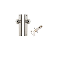 Guildford Knob - Rectangular Backplate Passage Kit Polished Nickel / Solid Brass