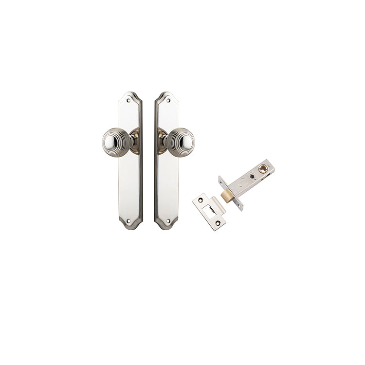 Guildford Knob - Shouldered Backplate Passage Kit Polished Nickel / Solid Brass